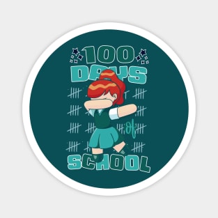 100 days of school featuring a dabbing Girl #1 Magnet